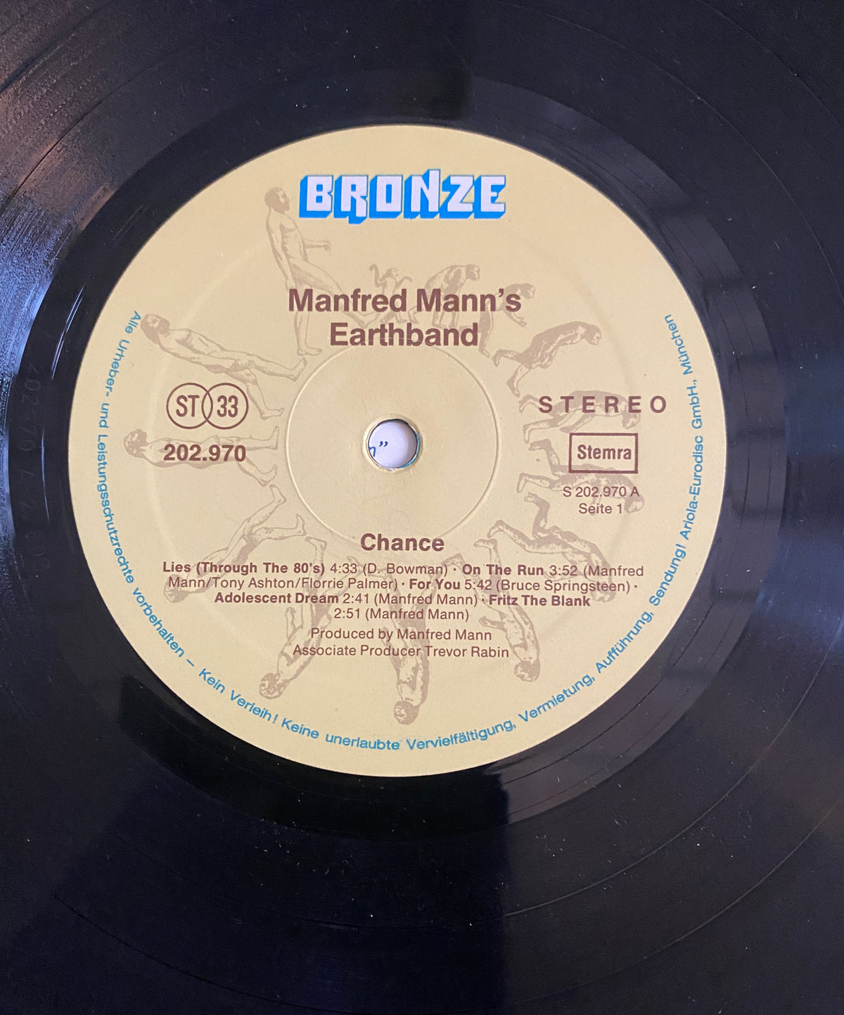 Manfred Mann's Earth Band – Chance (1980)Прогрессивный рок - Пауэр-поп – Bronze Records