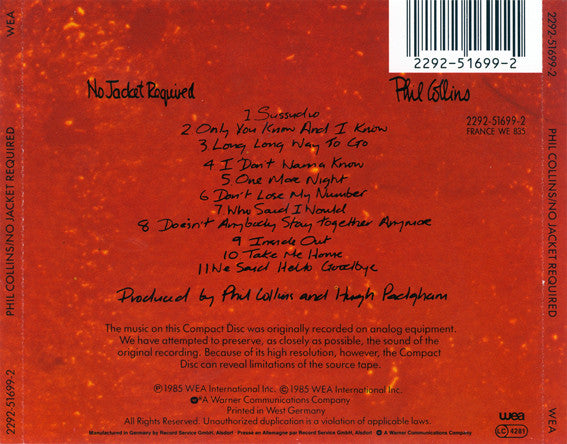 Phil Collins – No Jacket Required