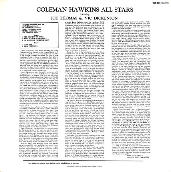 Coleman Hawkins All Stars Featuring Joe Thomas (4) & Vic Dickenson – Coleman Hawkins All Stars