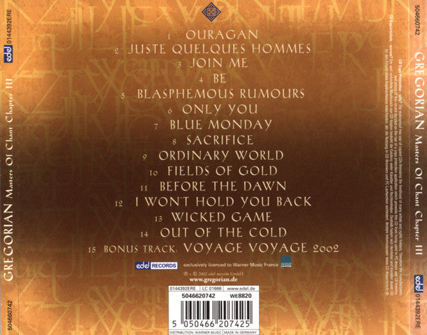 Gregorian – Masters Of Chant Chapter III