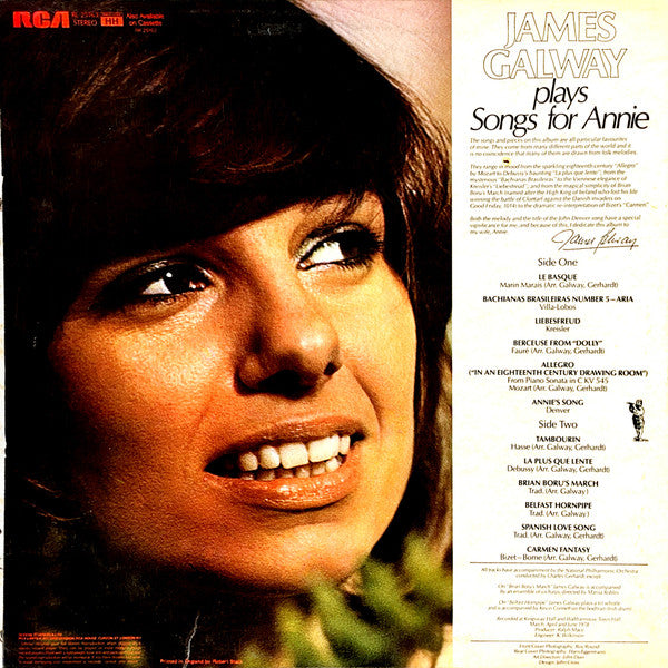 James Galway, Charles Gerhardt, National Philharmonic Orchestra – James Galway Plays Songs For Annie