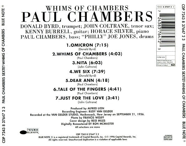 Paul Chambers Sextet – Whims Of Chambers