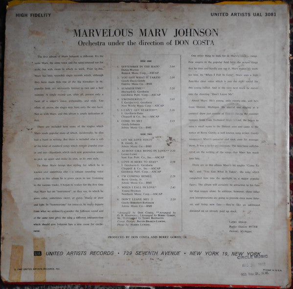 Marv Johnson – Marvelous Marv Johnson