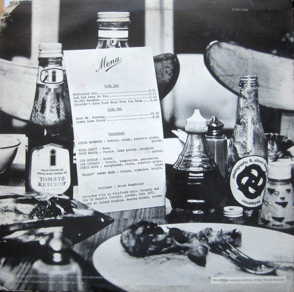 Steve Winwood, Jim Capaldi, Dave Mason, Chris Wood (2), Rick Grech, Rebop Kwaku Baah, Jim Gordon – Welcome To The Canteen