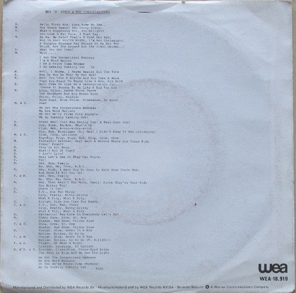 Max 'n Specs & The Tongue-Twisters – The Songwriters Madness