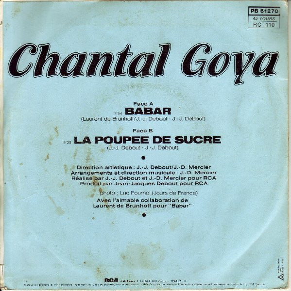 Chantal Goya – Babar / La Poupée De Sucre
