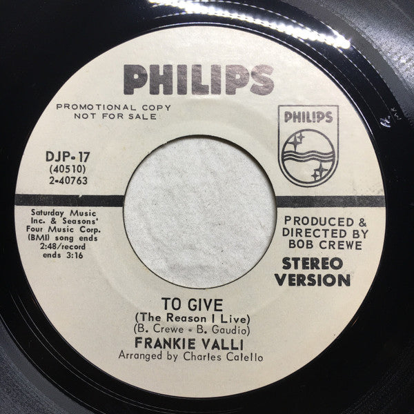 Frankie Valli – To Give (The Reason I Live)