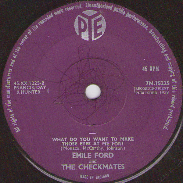 Emile Ford & The Checkmates – Don't Tell Me Your Troubles