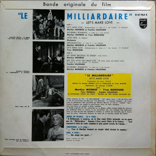 Marilyn Monroe, Yves Montand, Frankie Vaughan – Bande Originale Du Film "Le Milliardaire"