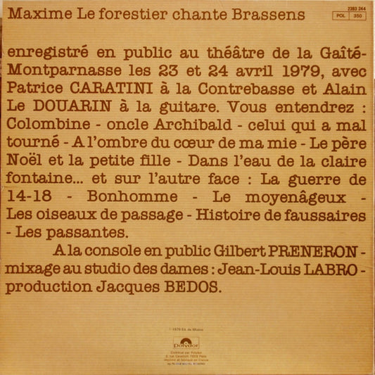 Maxime Le Forestier – Chante Brassens