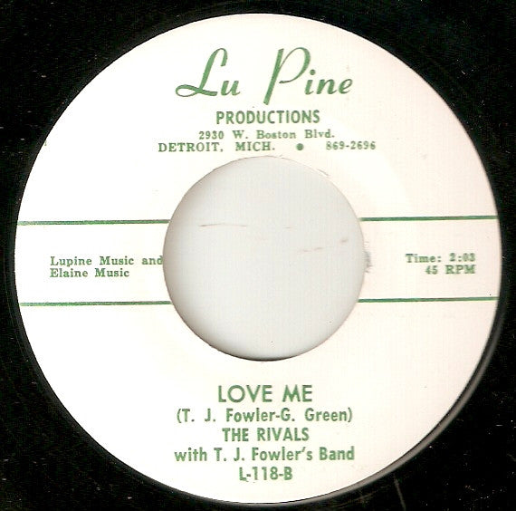 Rivals (7) With T. J. Fowler's Band – It's Gonna Work Out / Love Me