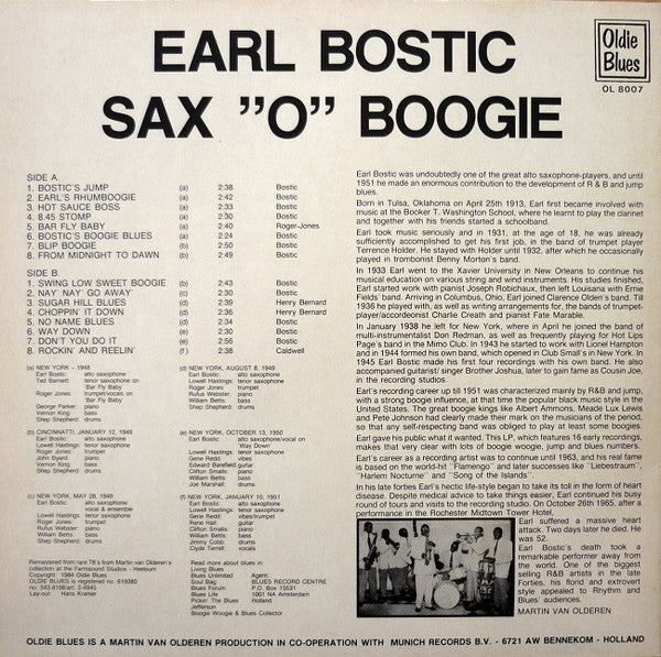 Earl Bostic – Sax "O" Boogie