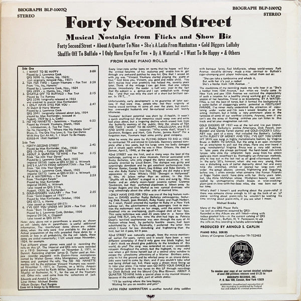 Various – Broadway Rhythms (Rare Piano Roll Versions From The Musical Comedies Of The 20's & 30's)