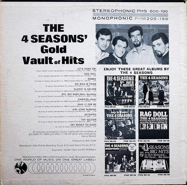 The Four Seasons – The 4 Seasons' Gold Vault Of Hits