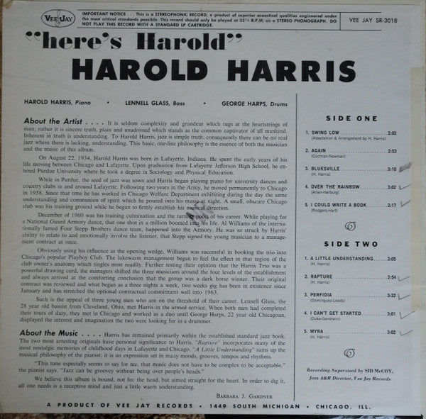 Harold Harris – "Here's Harold"