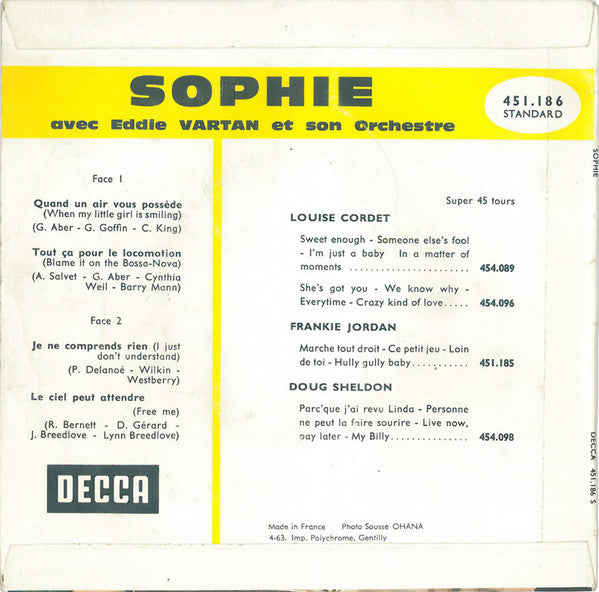 Sophie (3) Avec Eddie Vartan Et Son Orchestre – Quand Un Air Vous Possède