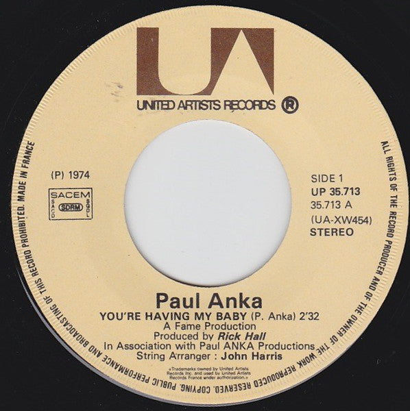 Paul Anka – (You're) Having My Baby / Papa