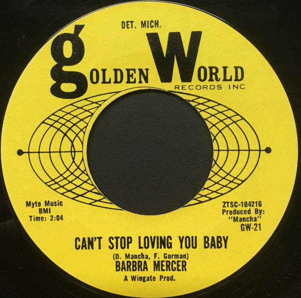 Barbara Mercer – "Hey!!" / Can't Stop Loving You Baby