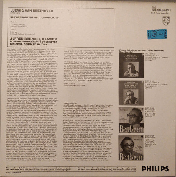 Ludwig van Beethoven - Alfred Brendel, London Philharmonic Orchestra, Bernard Haitink – Klavierkonzert Nr. 1