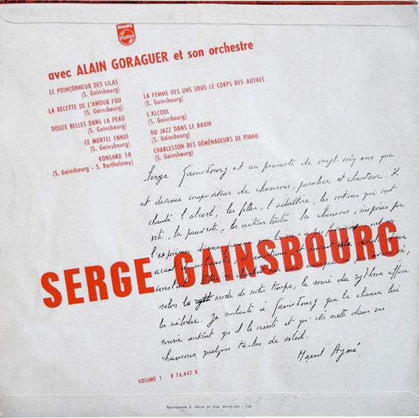 Serge Gainsbourg – Du Chant À La Une !…