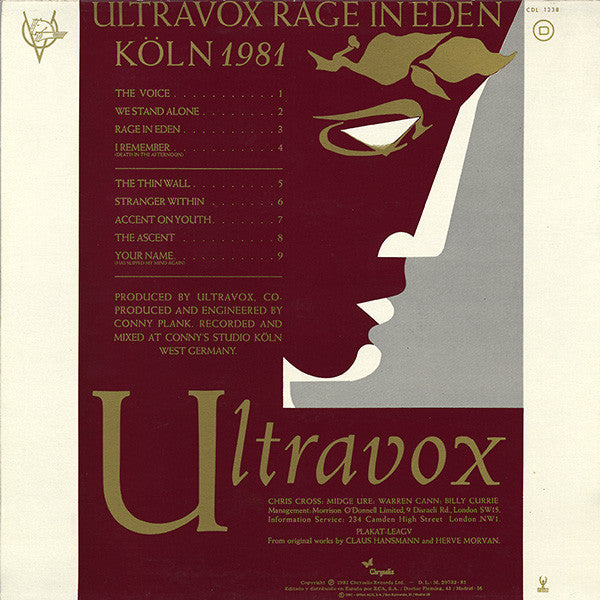 Ultravox – Rage In Eden = Furia En El Eden