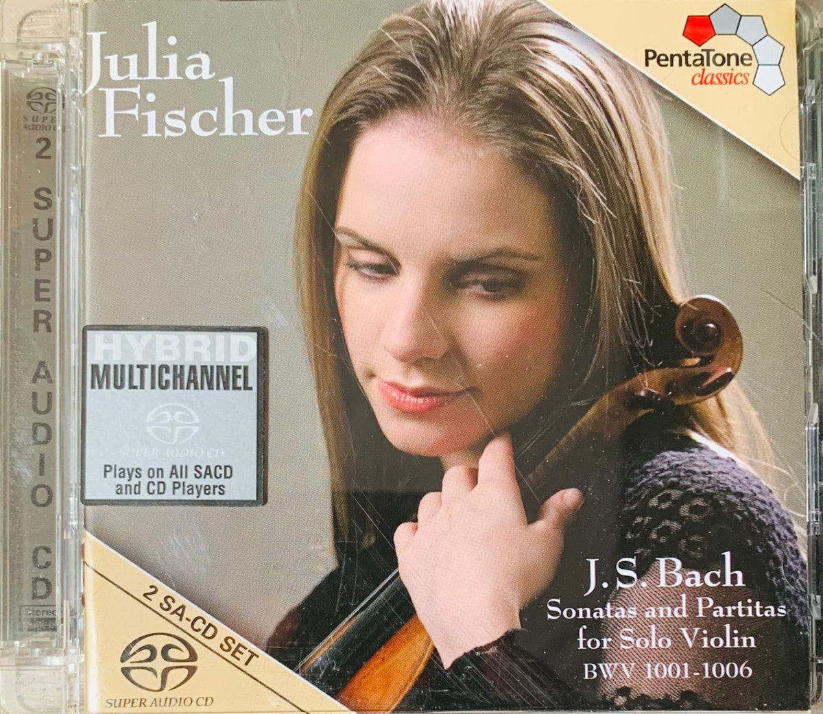 Julia fischer performs on a super audio cd album of j.s bach sonatas and partitas for solo violin in original cd packaging