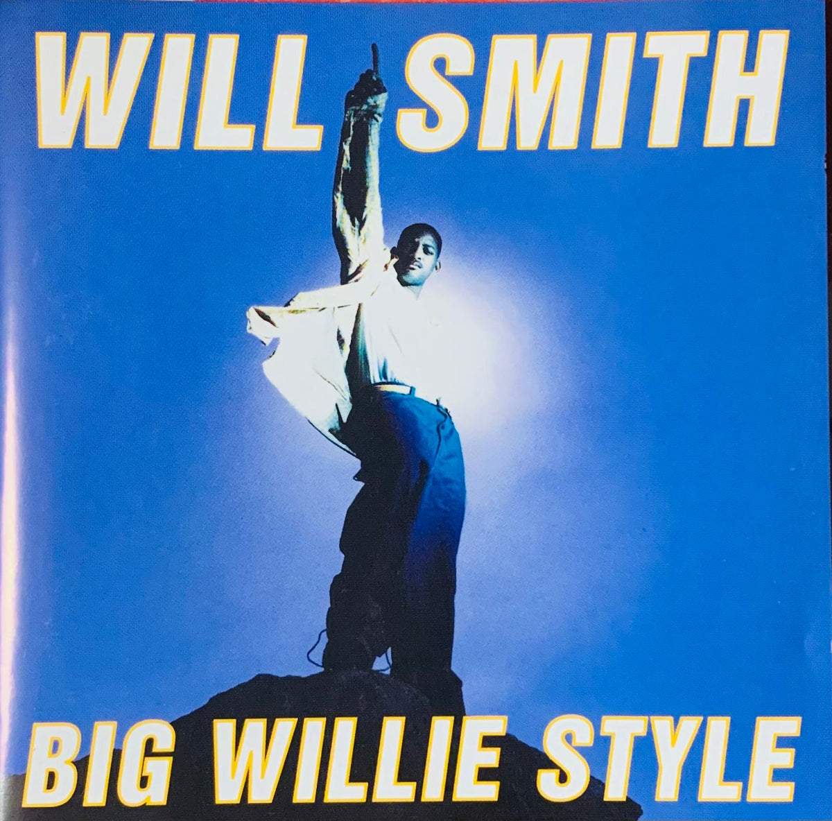 Will smith album cover for big willie style cd featuring bold yellow text on a striking blue background, 1997 release