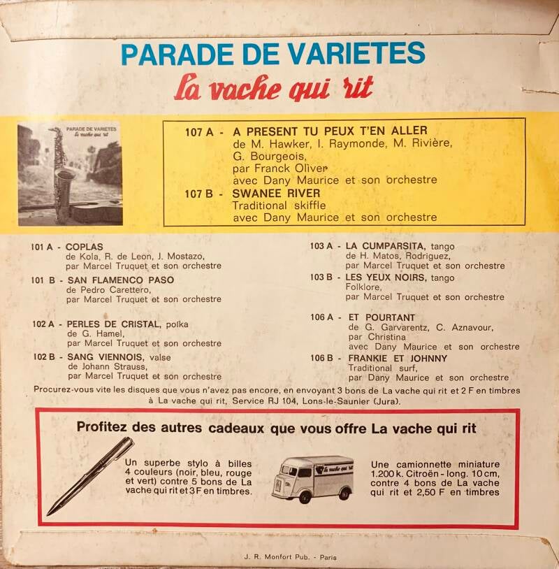 Franck Olivier / Dany Maurice Et Son Orchestre – À Présent Tu Peux T'en Aller — NM / Vg+