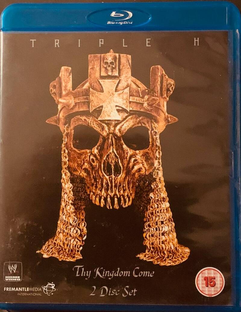 غلاف Blu-ray لـ "Triple H: Thy Kingdom Come،"