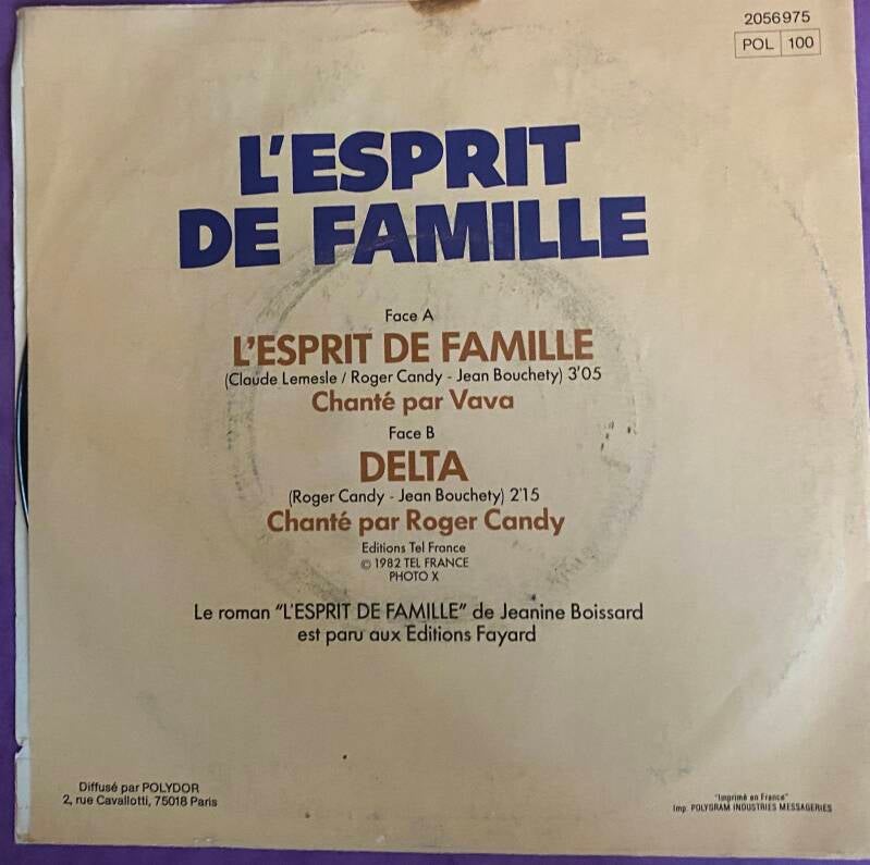 L'Esprit De Famille - TF1 TV Series Theme — Vg+ / Vg