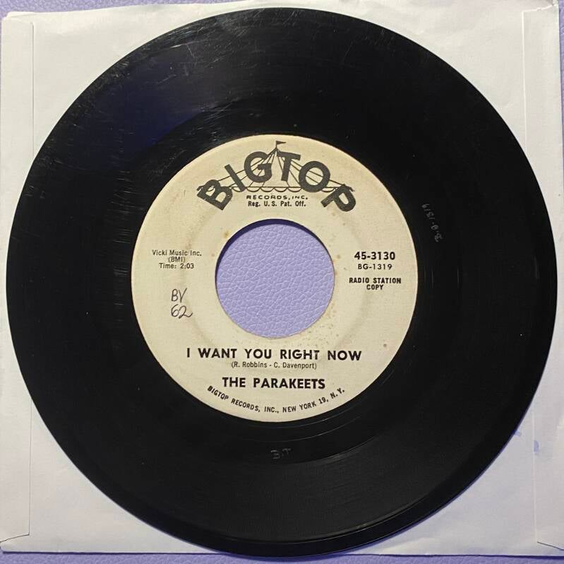 The Parakeets I Want You Right Now — Vg+