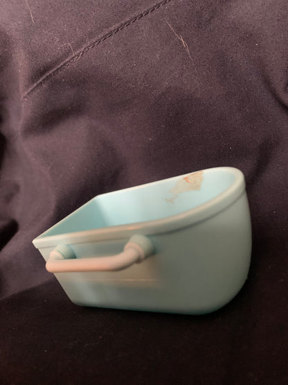 Light blue ceramic baby bathtub with a pale pink handle ideal for infants in toys 001 collection