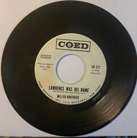 Miller Brothers Lawrence Was His Name — Vg+