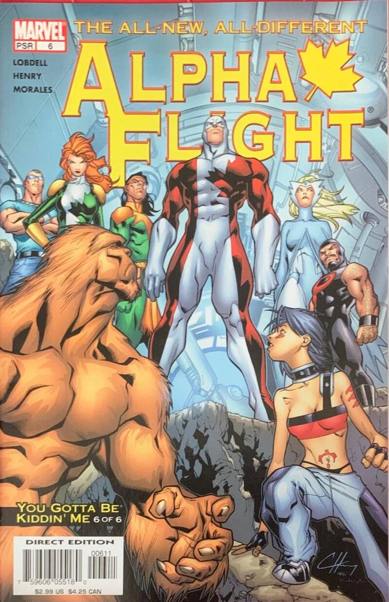 Alpha flight all-new all-different 06 comic book cover featuring vibrant superheroes in dynamic poses by marvel comics