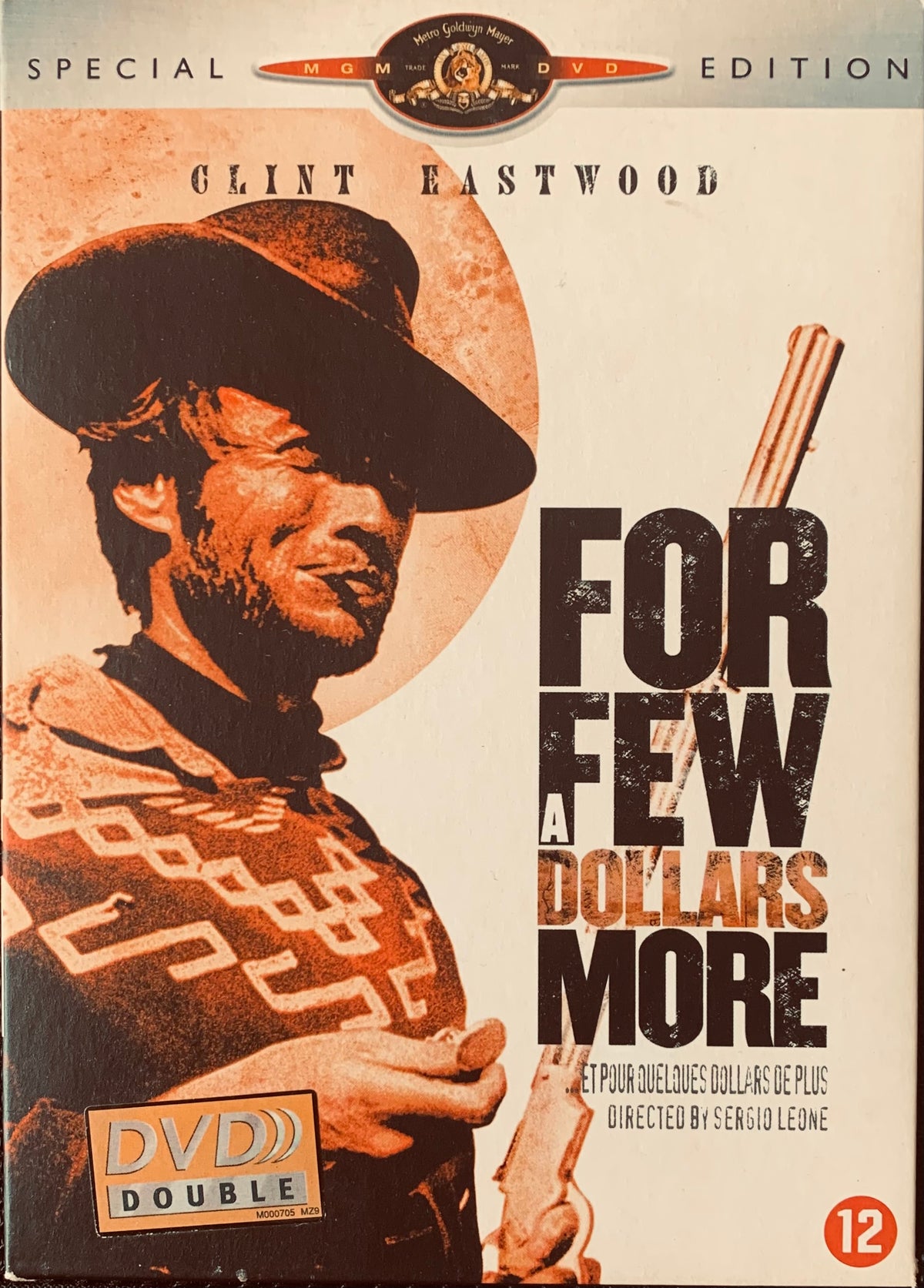 Special edition dvd cover for for a few dollars more featuring clint eastwood in cowboy attire holding a revolver