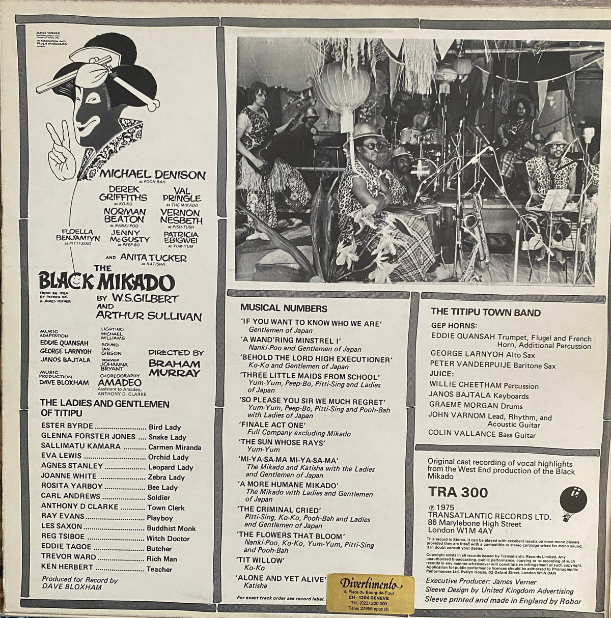 Black and white promotional poster for the 1975 album the black mikado by w.s. in Various Artists The Black Mikado lp product