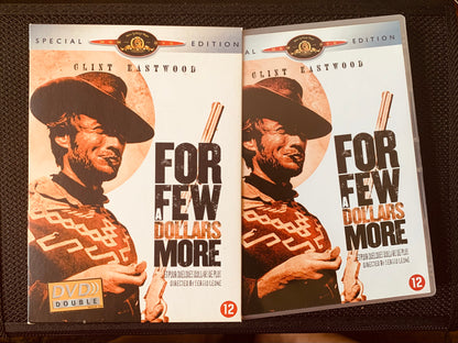 Clint eastwood in a brown hat and patterned shirt on the for a few dollars more dvd special edition cover in dvd 3 coffrets