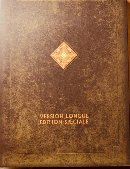 Brown leather-bound lord of the rings the return of the king extended collectors edition dvd box set with gold embossed emblem