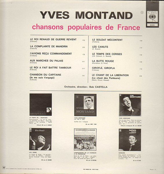 Yves Montand – Chansons Populaires De France