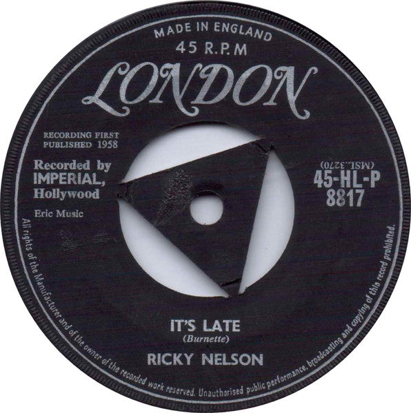 Ricky Nelson (2) – It's Late