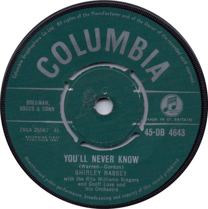 Shirley Bassey – You'll Never Know