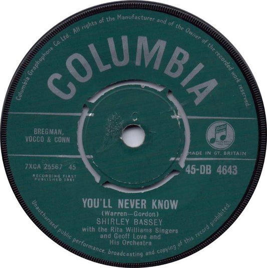 Shirley Bassey – You'll Never Know