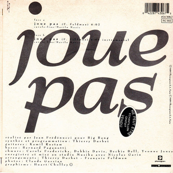 François Feldman & Joniece Jamison – Joue Pas
