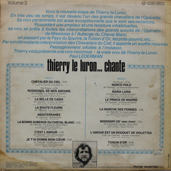 Thierry Le Luron – Vol.3 ...Chante