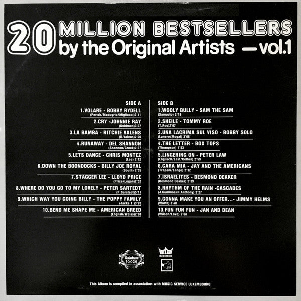 Various – 20 Million Best Sellers By The Original Artist - Vol. 1