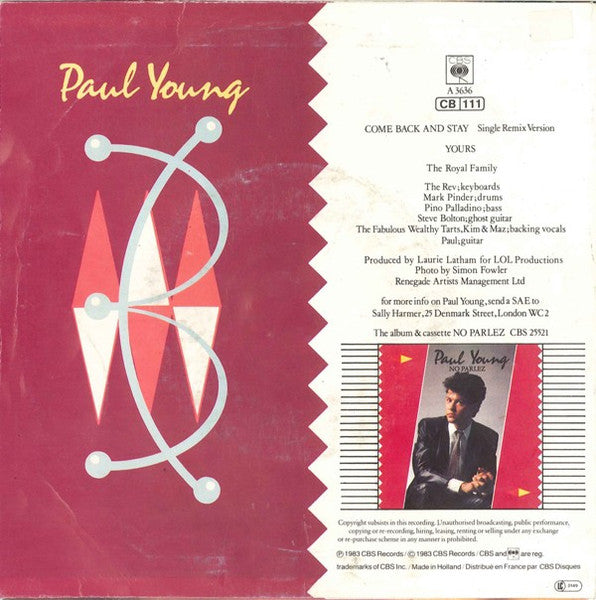 Paul Young – Come Back And Stay (Single Remix Version)
