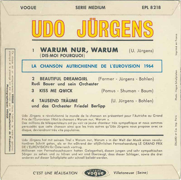 Udo Jürgens – Warum Nur, Warum = Dis-Moi Pourquoi