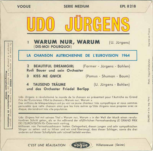 Udo Jürgens – Warum Nur, Warum = Dis-Moi Pourquoi