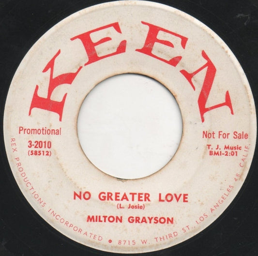 Milt Grayson – I Love You Much Too Much / No Greater Love