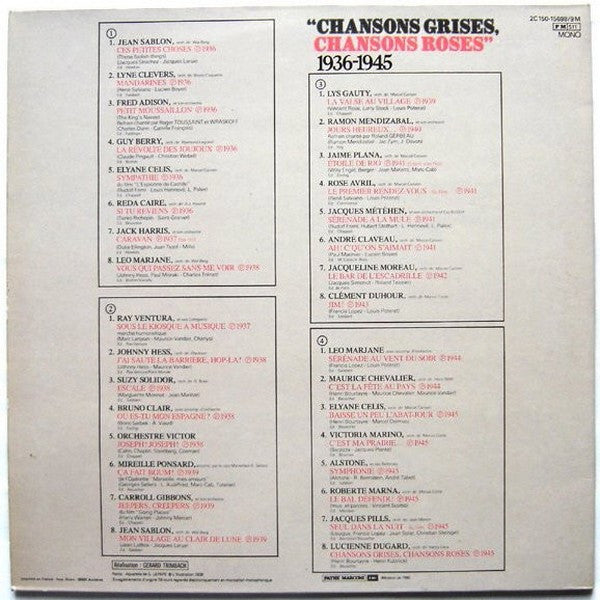 Various – Chansons Grises, Chansons Roses (1936-1945)